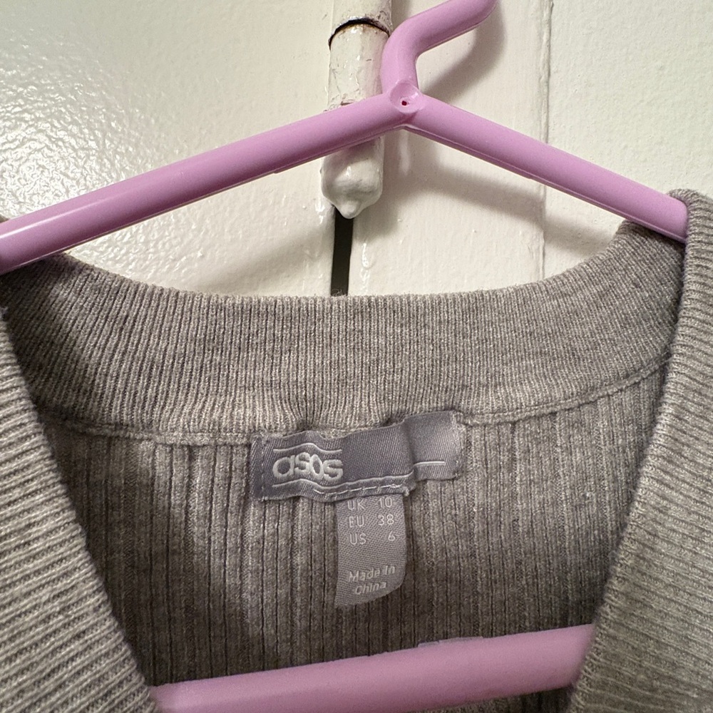 ASOS Ribbed Long Sleeve Sweater - Gray - Picture 3 of 4